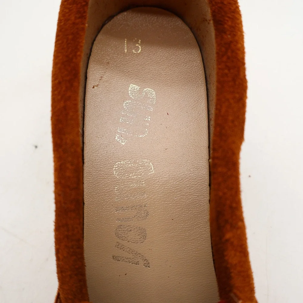 Young Ones Loafers Youth 13 Vintage Brown Suede Kiltie Fringe Moc Toe Wedge